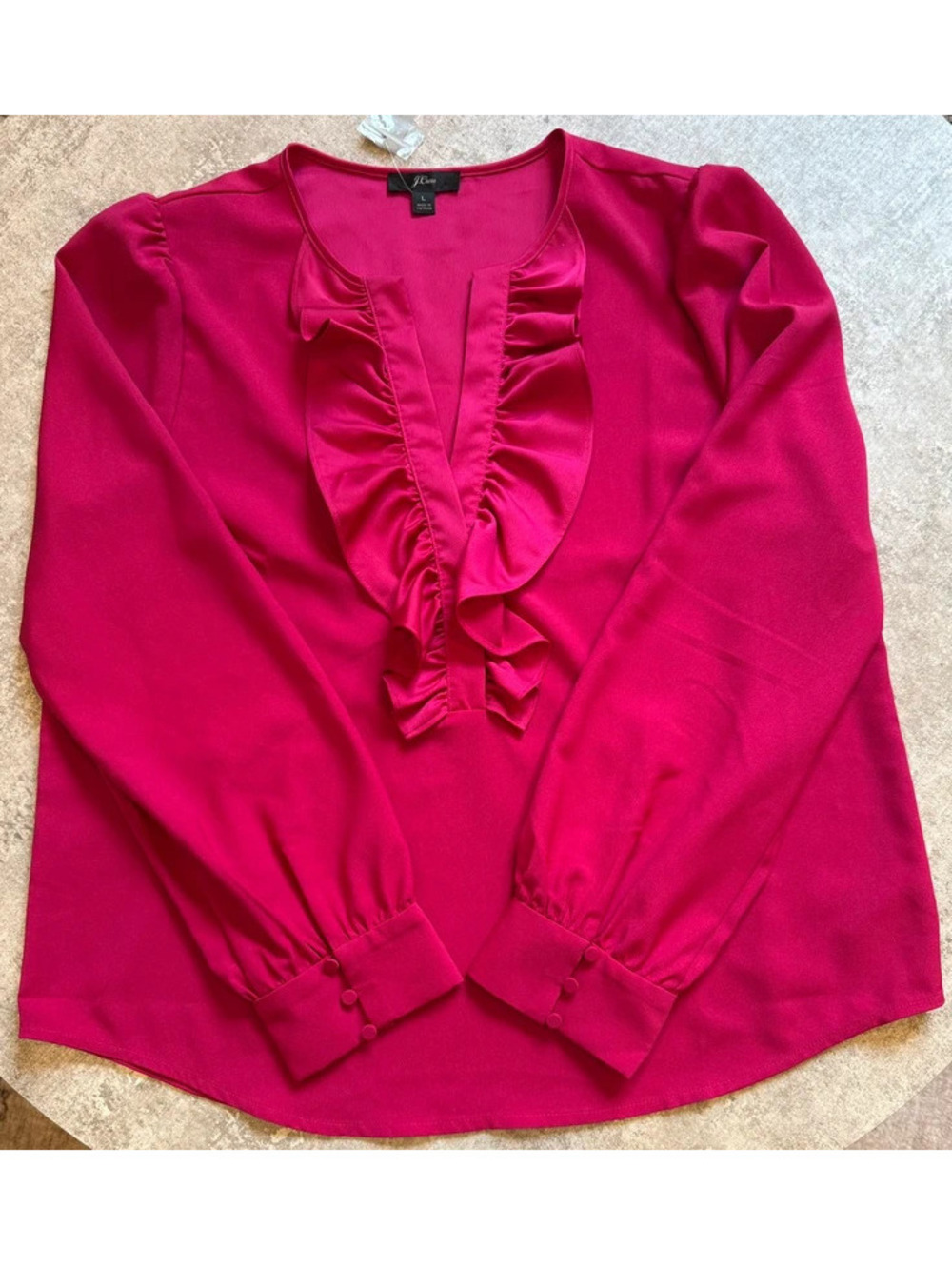 J Crew Pink Ruffle Dress Top